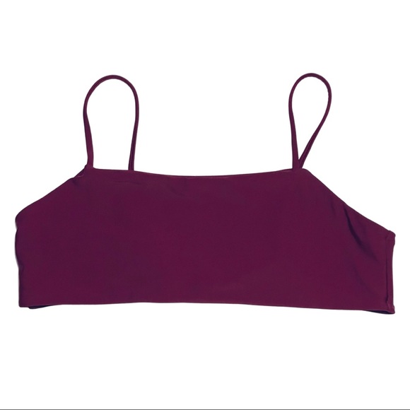 NWOT XL Burgundy Bandeau & Mid-rise Bikini Set - Picture 7 of 11